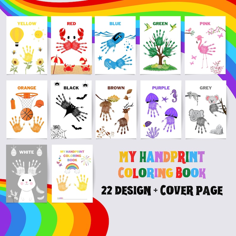 My Handprint Coloring Book, Baby Toddler Child, Nursery Activity ...