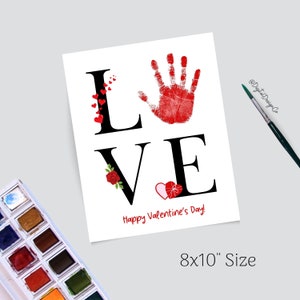 Love Handprint Art Craft, Happy Valentines Day, Love Craft for Kids ...