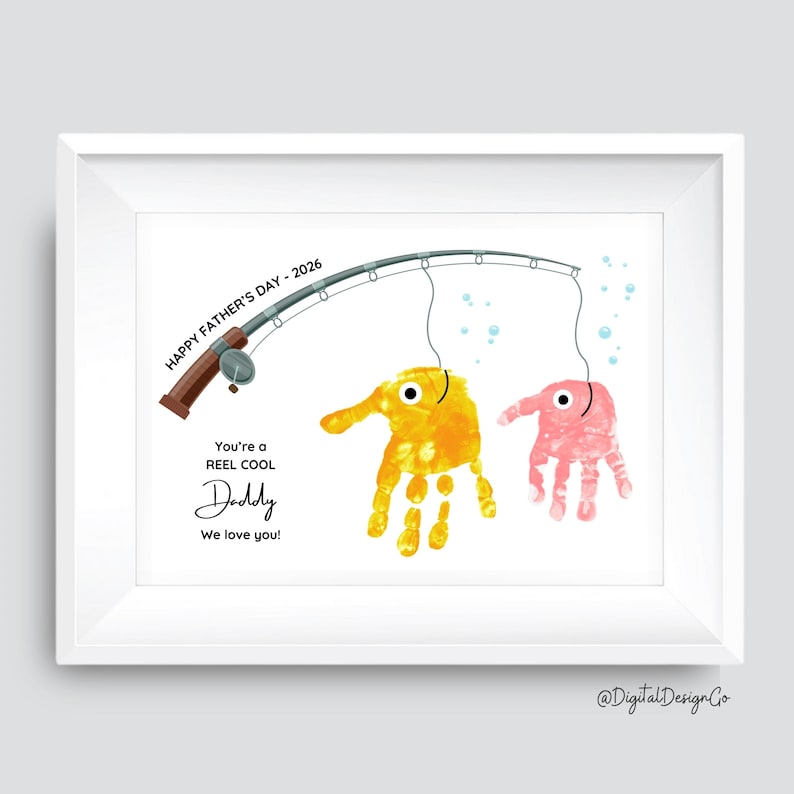 Fishing Handprint Craft for Daddy, We Love You, Fish Handprint, Fathers ...