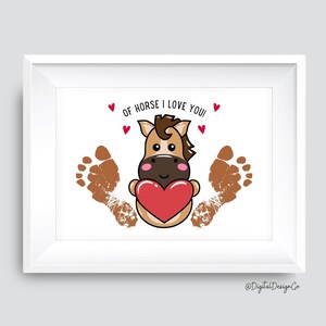 Ik hou van je, Valentijnsdag voetafdruk kunst ambacht, baby peuter, herinnering aandenken, cadeau voor moeder vader oma, doe-het-liefdeskaart, liefde ambacht