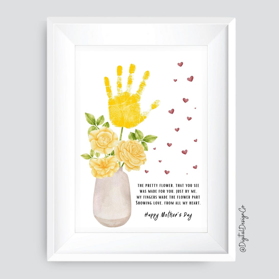 Mother's Day Poem, Mothers Day Handprint Craft, Flower Handprint Art ...