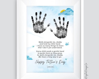 Daddy Poem 2026, Father's Day Handprint Art Craft, Kids Baby Toddler, DIY Keepsake
