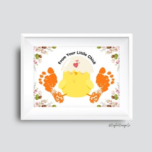 Easter From Your Little Chick Footprint, Chick Footprint Craft for Baby Toddler, Memory Keepsake, DIY Card, Printable, Easter Gift