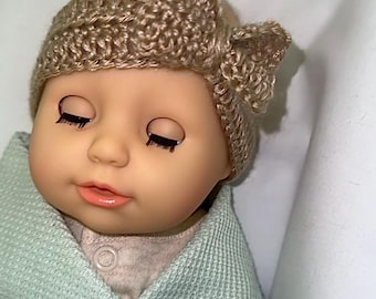 Juego de diademas de ganchillo hechas a mano para bebés prematuros y recién nacidos (juego de 2)