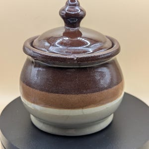 Vintage Glazed Stoneware Lidded Sugar Storage Pot