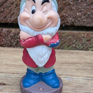 c.1990s Disney Grumpy Seven Dwarfs Rubber Toy Figure, Snow White Collectible, Made in China
