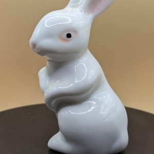 Porcelain White Bunny Figurine – Made in China – 1995