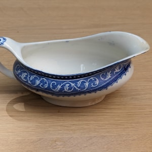 Myott Corinth blue and white gravy boat
