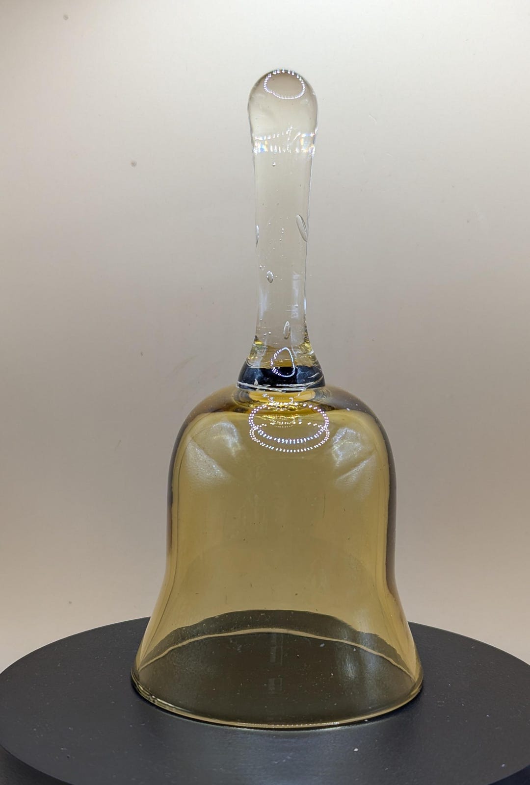 Vintage Hand-blown Amber Glass Bell With Clear Handle – Mid-century ...