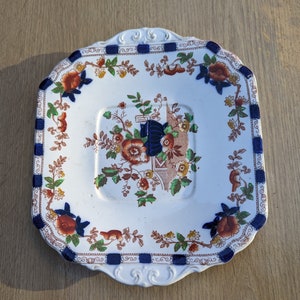 Antique Staffordshire Plate. Plate from late 1890s. Floral design.