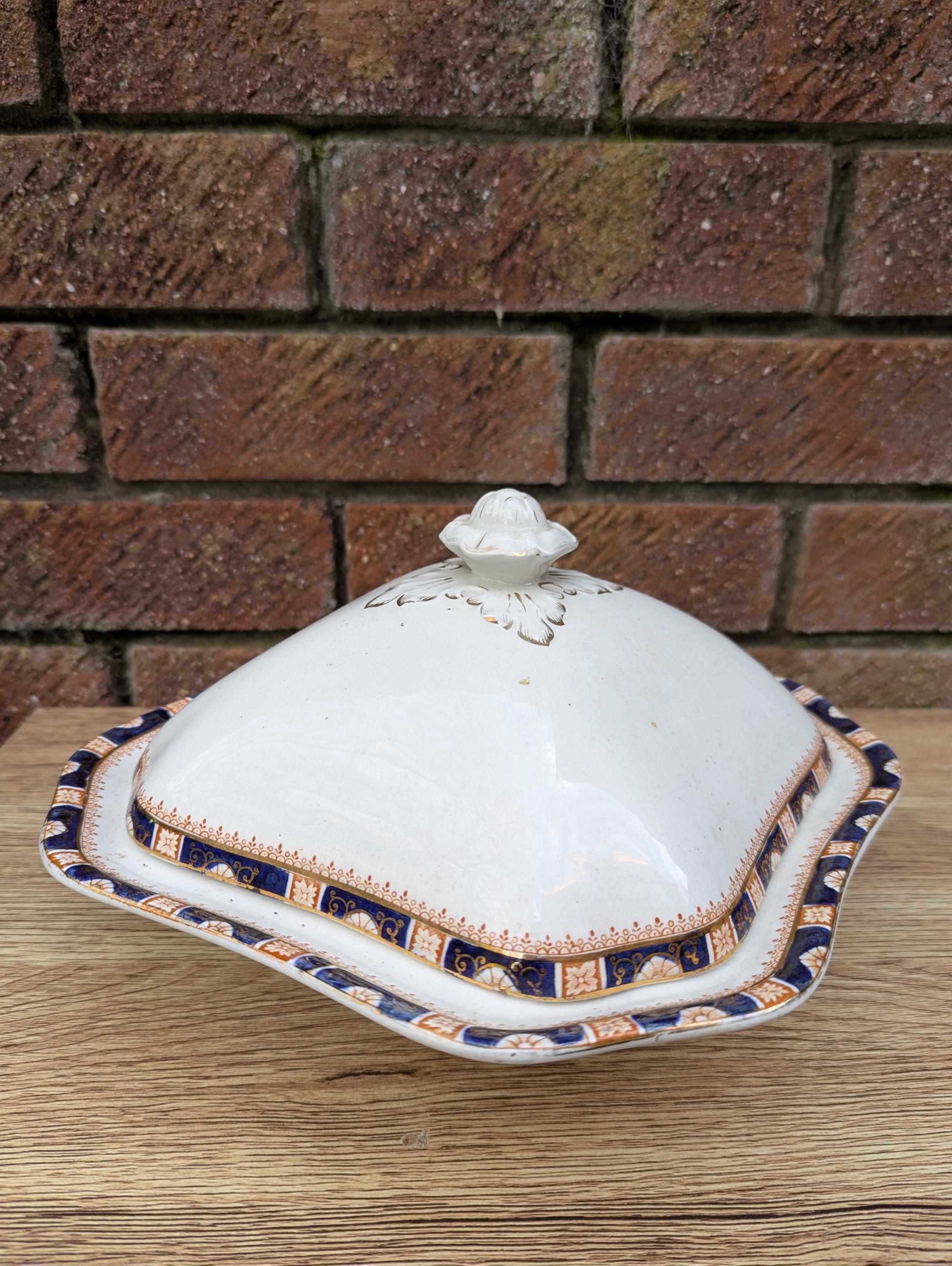 ANTIQUE Wood & Sons England WINDSOR Semi Porcelain Cobalt