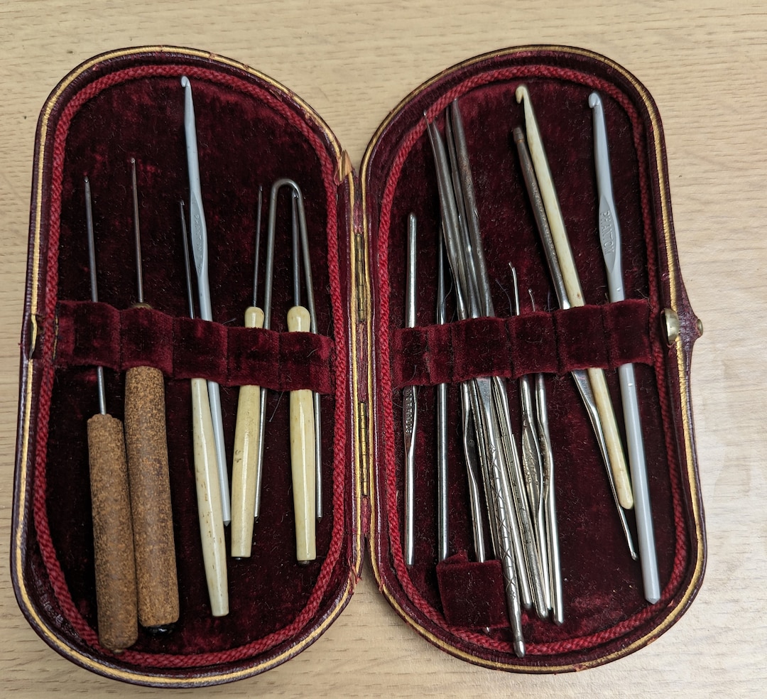Antique Crochet Hook Collection Including Bone Handled Ones Etsy