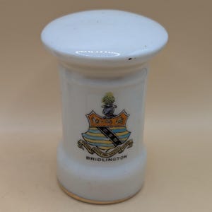 British 1915-ish Crested China Post Box Bridlington