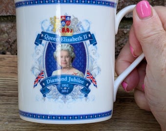 Queen Elizabeth II Diamond Jubilee Mug – Hingtons Fine Bone China
