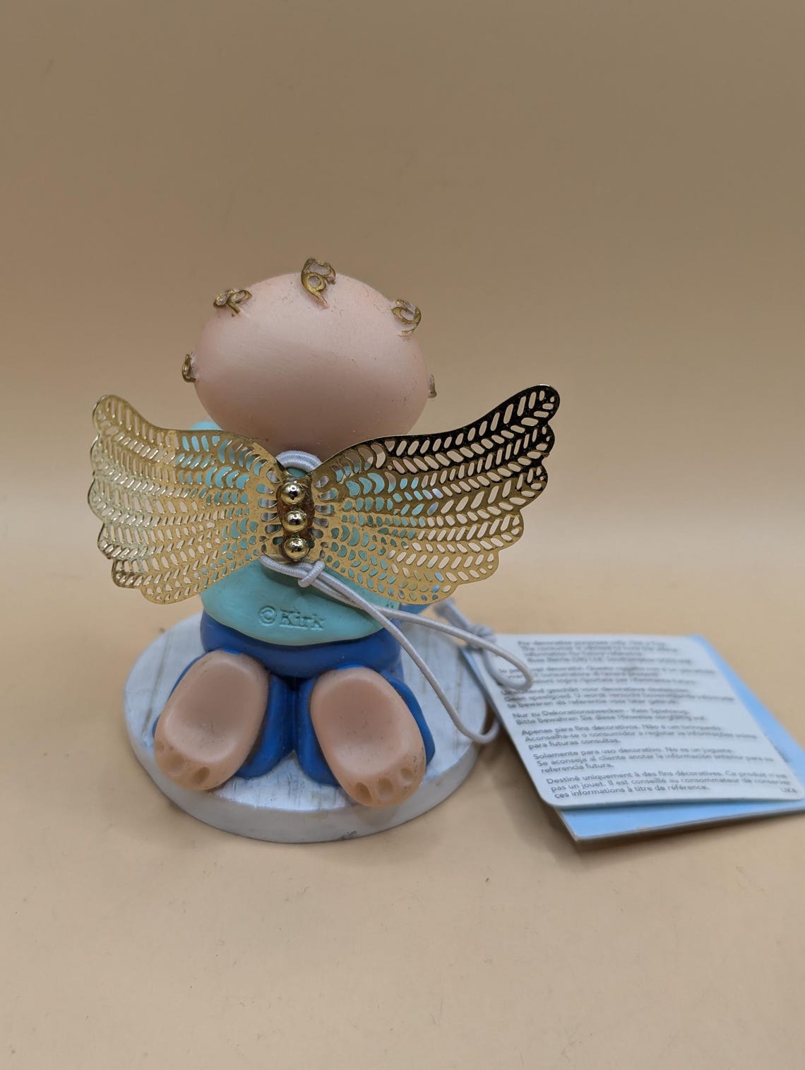 Rare Angel Cheeks Figurine With Rocking Horse With Attached Paperwork ...