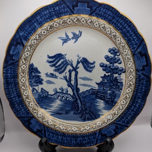 Booths REAL OLD WILLOW side plate 7&quot;, blue and white.