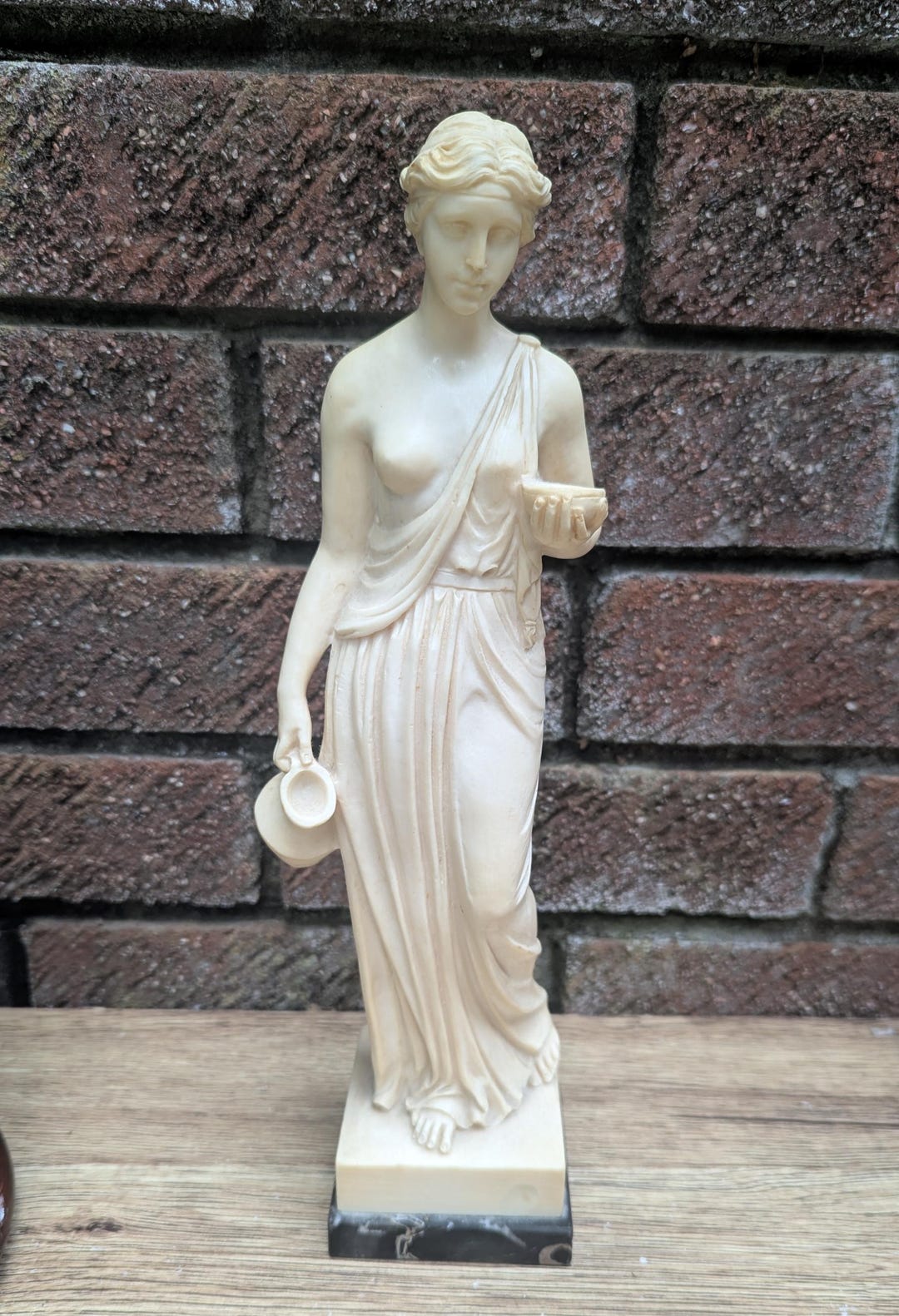 A. Santini Classical Goddess Sculpture, Bonded Carrara Marble