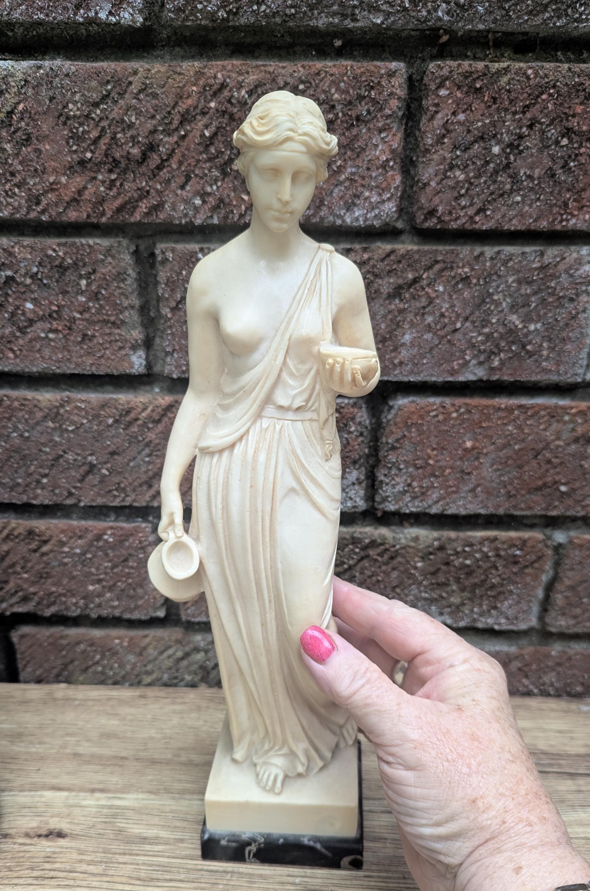 A. Santini Classical Goddess Sculpture, Bonded Carrara Marble