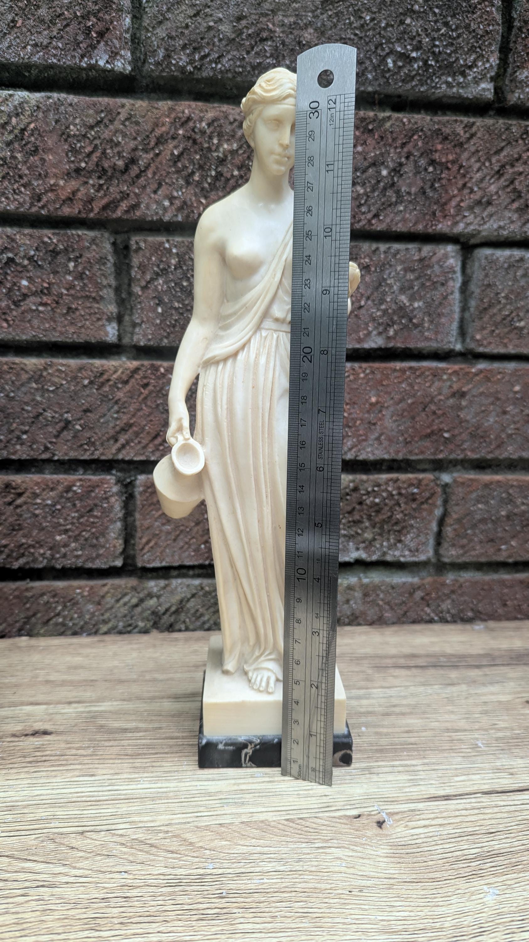 A. Santini Classical Goddess Sculpture, Bonded Carrara Marble