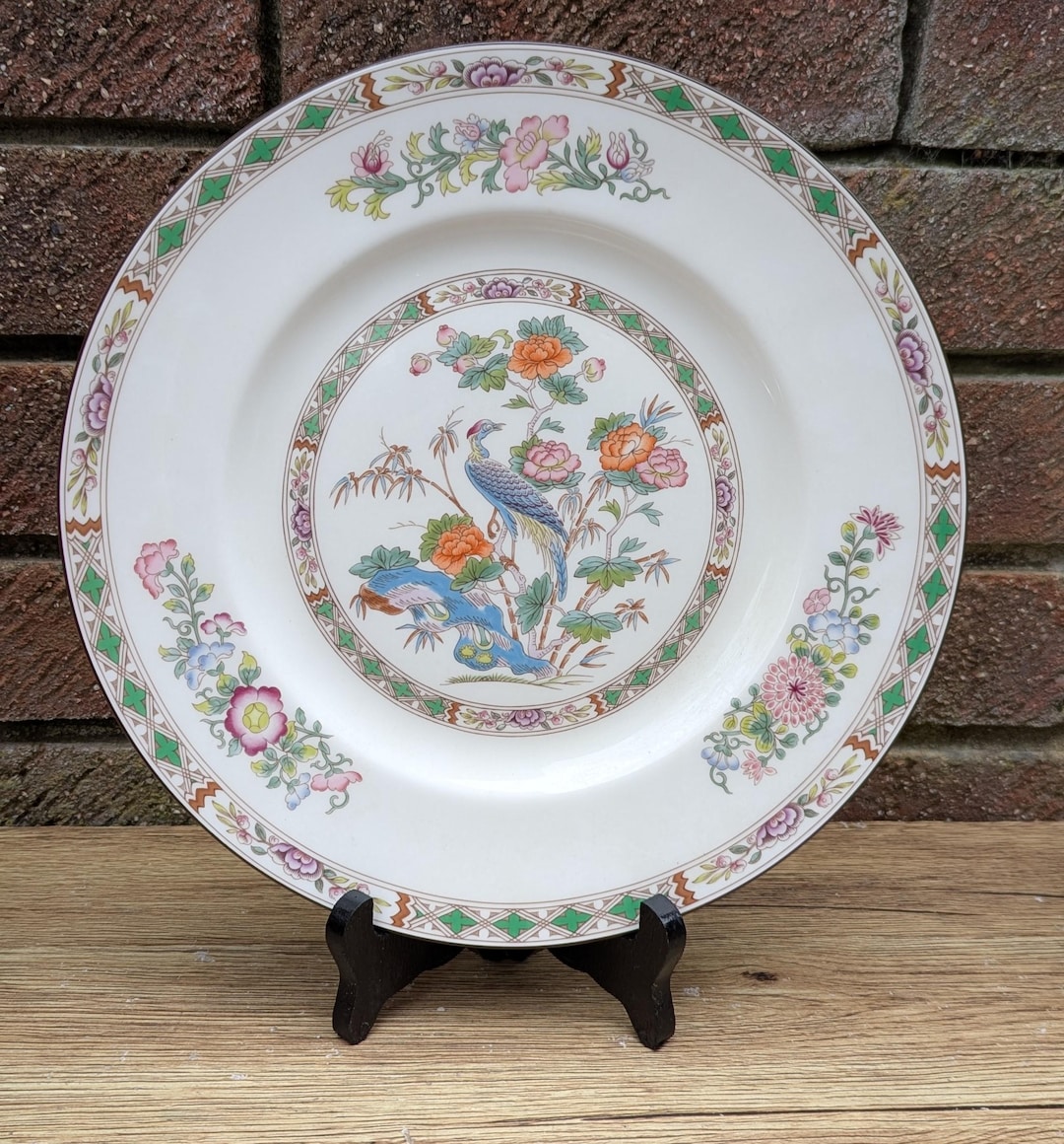 1971 Wedgwood Kutani Crane Bone China Dinner Plate – Made in