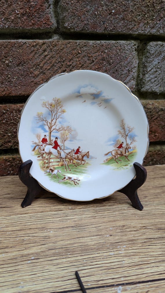 Regency Bone China Fox Hunting Tea Cup & Side Plate Set – Made in