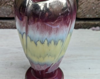 West German Lava Drip Glaze Tulip Vase Bay Keramik