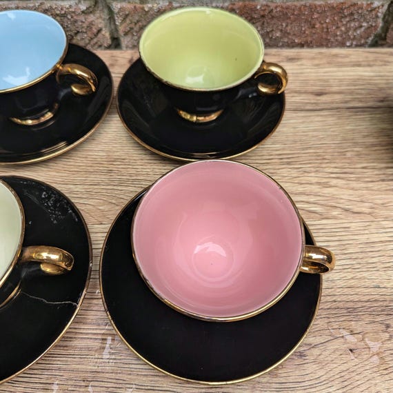 Stavangerflint Black Harlequin Palett 1950 Demitasse Cup/saucer