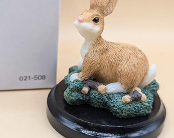 Readers Digest Animal Figurine Collection Hare/rabbit on A Wooden