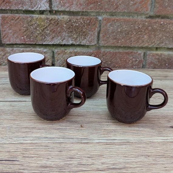 Set of 4 Vintage Brown Ceramic Coffee Mugs  Mid Century 1970s - Etsy Israel