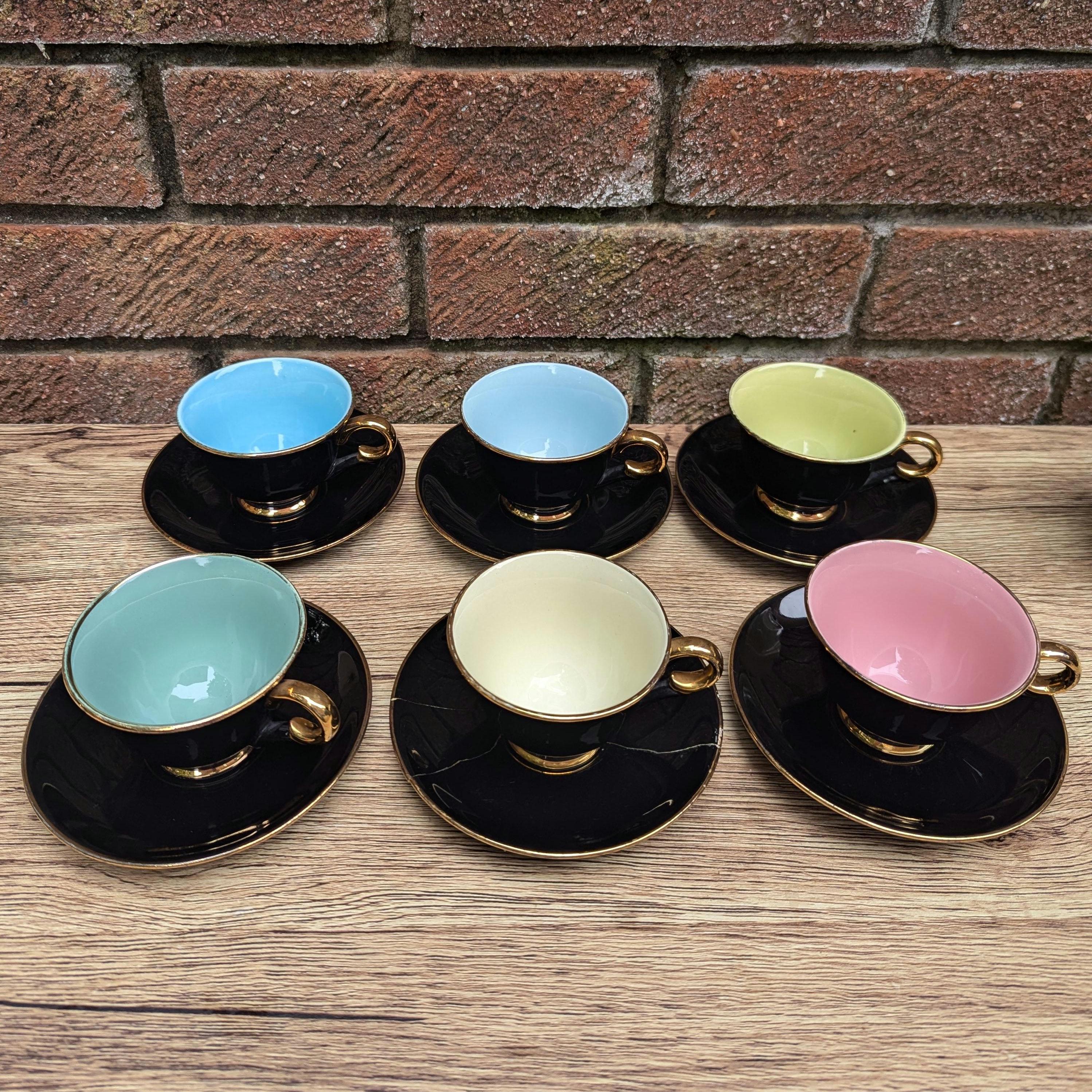 Stavangerflint Black Harlequin Palett 1950 Demitasse Cup/saucer