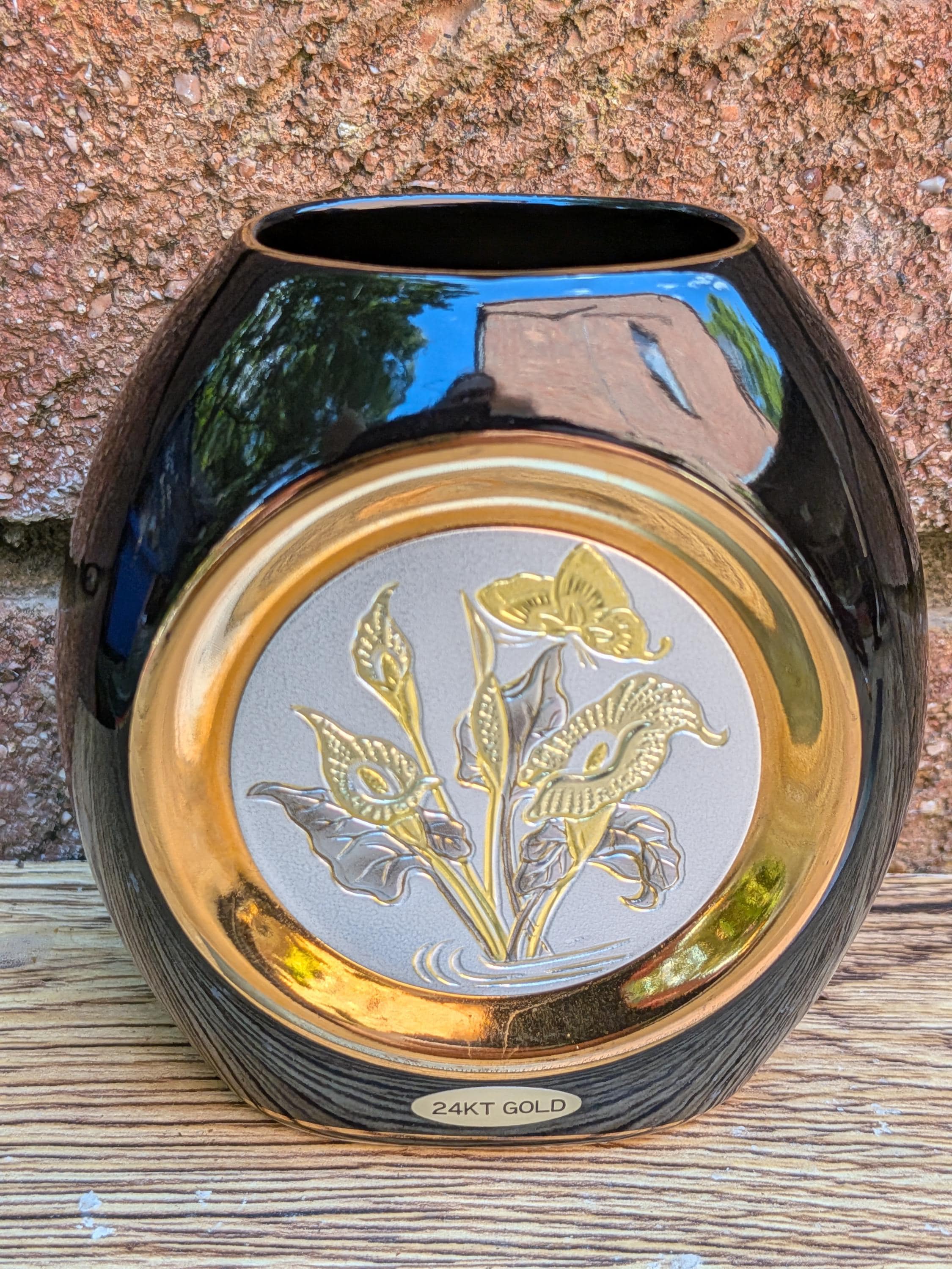 Chokin Art 24kt Gold Vase - Etsy