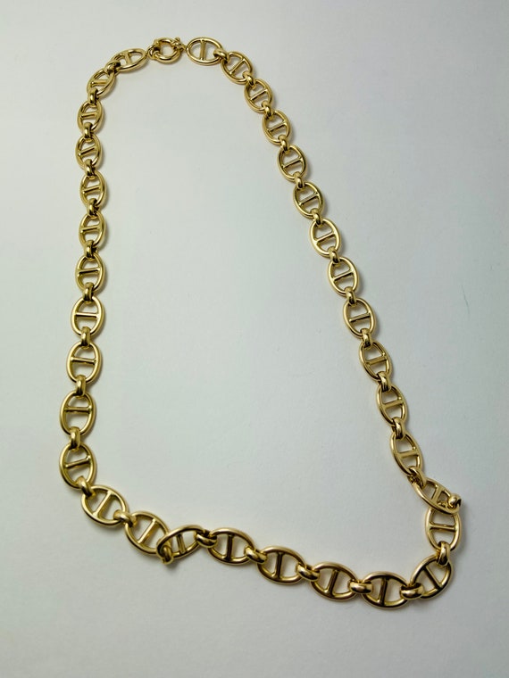 Handmade 14k gold oval links necklace