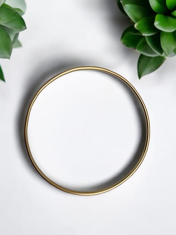 Custom 14kt Solid Gold Bangle: Handmade Thick Stacking Bracelet