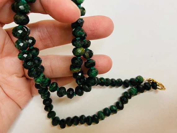 Natural Raw Emerald Necklace with 14kt Gold Clasp, birthday gemstone, gifts for her.
