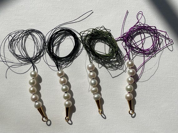 Akoya Heirloom Pearls, 18kt gold. Personalize your silk color to create a truly unique piece.