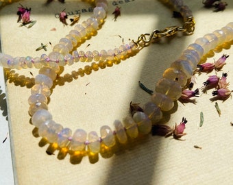 Seltene australische Opal Halskette 14k Goldverschluss