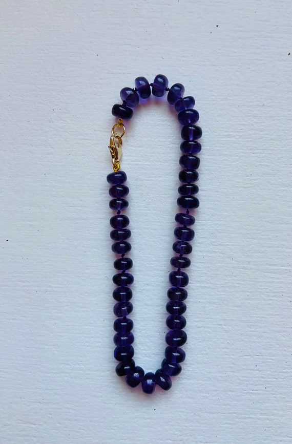 Amethyst beaded bracelet with 14k clasp. Gift for her, birthday gemstones, gifts for loved ones