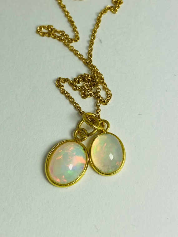 Ethiopian Opal Necklace & Charm in 14kt gold Gifts for her