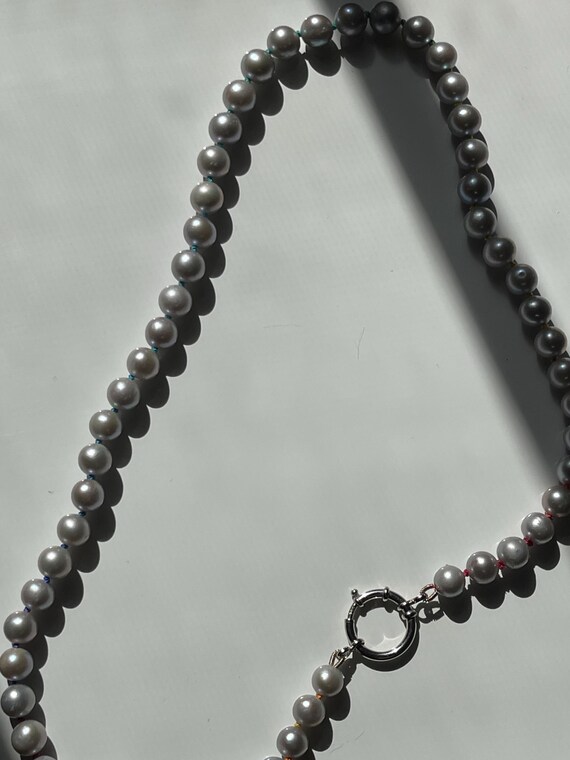 Hand Knotted Grayish Pink Freshwater Pearl Necklace - 6mm, 17 inch