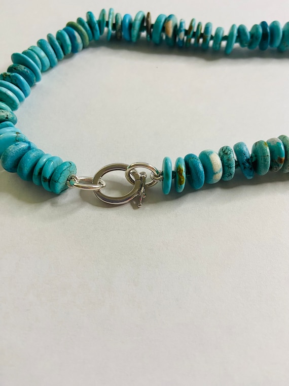 Hand knotted Kingsman Turquoise beaded silk necklace