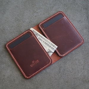 Portefeuille en cuir avec poche avant, porte-cartes minimaliste en cuir pleine fleur pour homme et femme, portefeuille cadeau en cuir personnalisé