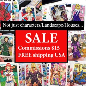 VENTA Encargos de Aceos: LEER Detalles/Tarjetas de boceto/Tarjetas de artista Originales/no impresiones