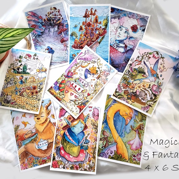 Magical & Fantasy 4 x 6 Postcards - whimsical