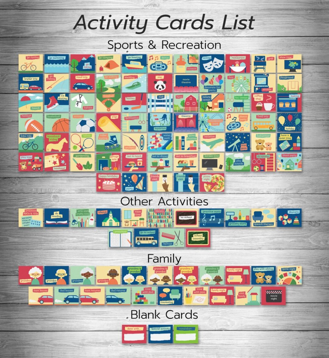 Visual Calendar Cards for Kids (printable Set of 120 Cards) - Etsy