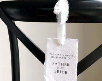Deckled Edge Reserved Seating Tag With Ribbon | Customizable