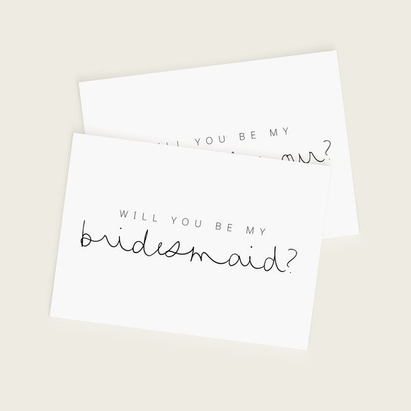 Bridesmaid and Maid of Honor Proposal Cards | Bridal Party Proposal | Minimalist