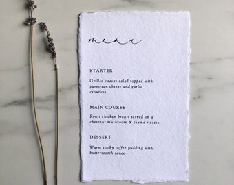 Deckled Edge Hochzeitsmenü