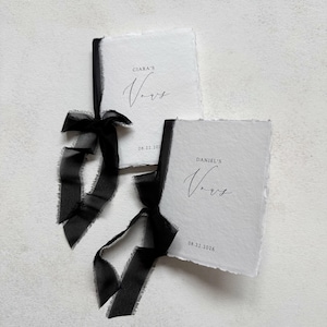 Vow Book Set | Ribbon | Deckled Edge | Set of 2
