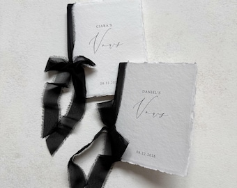 Vow Book Set | Ribbon | Deckled Edge | Set of 2