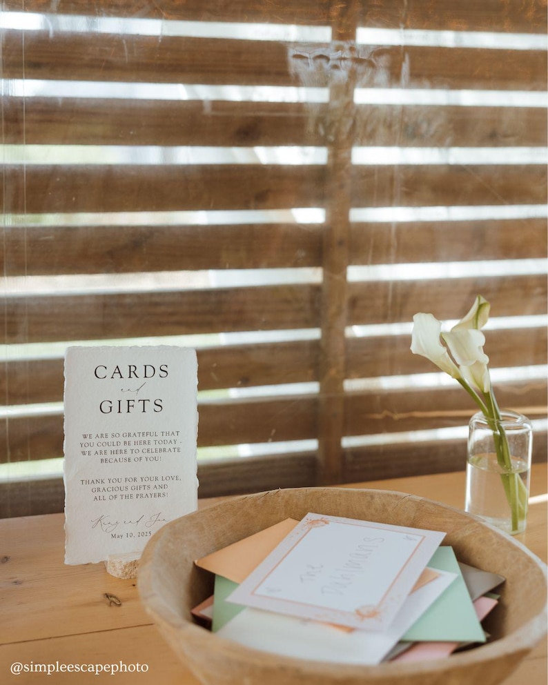 Deckled Edge Wedding Signage | Customizable image 2